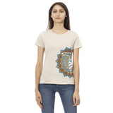 T-shirt Femme Beige Trussardi Action en Coton - Élégance et Confort