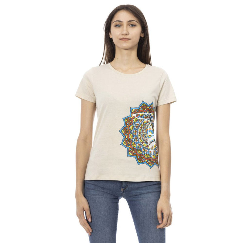 T-shirt Femme Beige Trussardi Action en Coton - Élégance et Confort