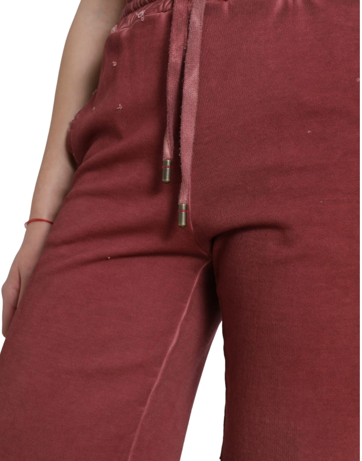 Dolce & Gabbana Maroon Cotton High Waist Sweatshorts