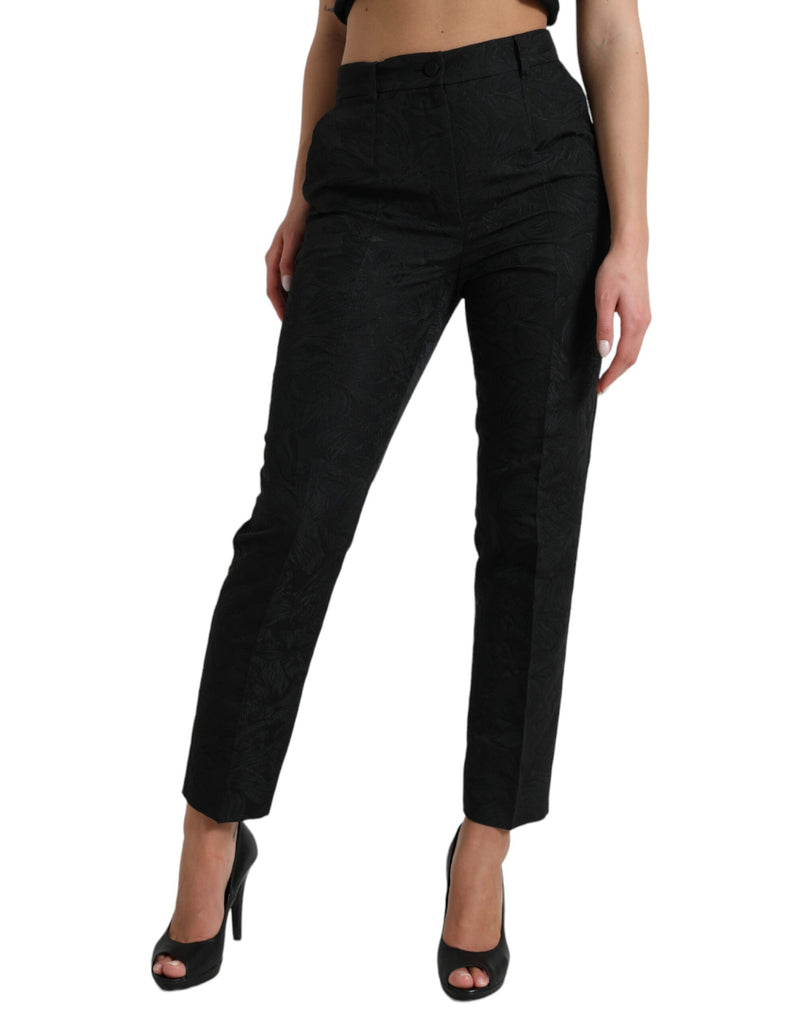 Dolce & Gabbana Black High Waist Tapered Pants for Women
