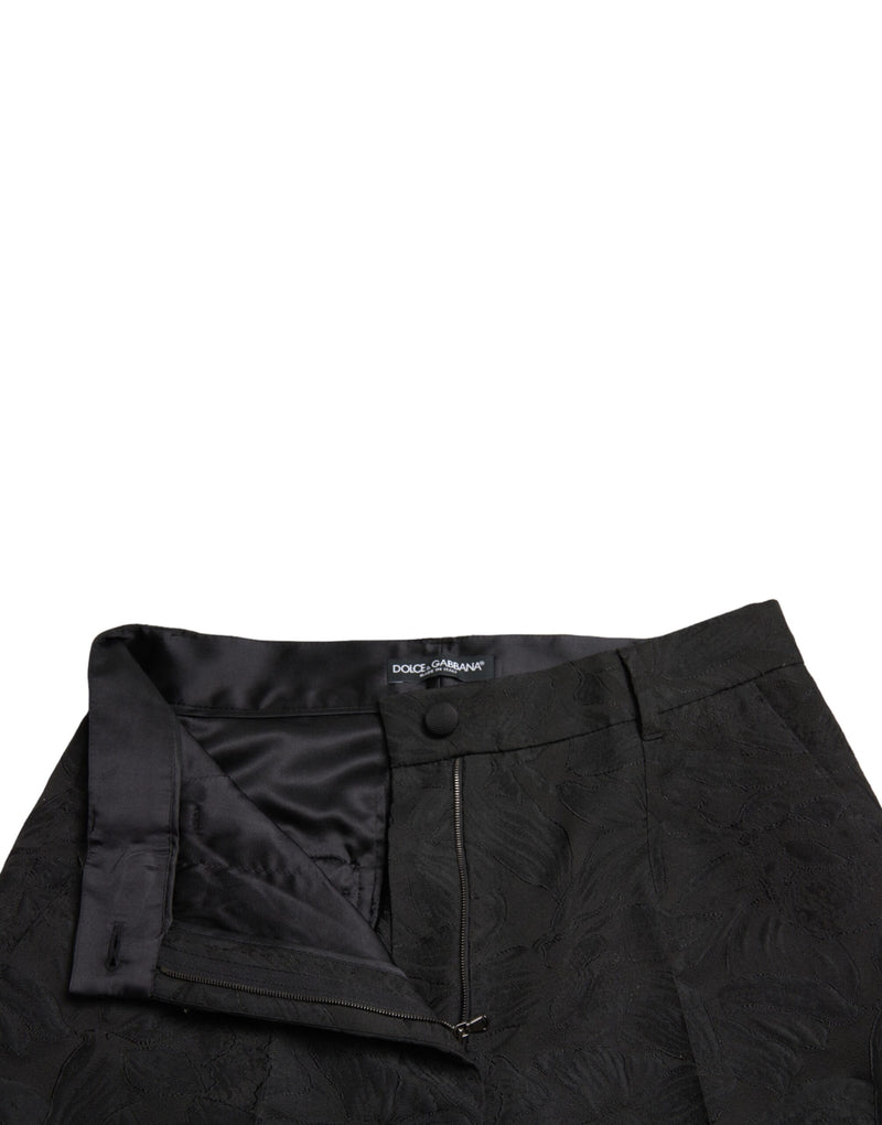 Dolce & Gabbana Black High Waist Tapered Pants for Women