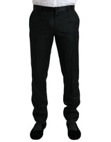 Pantalon tailleur noir en laine, coupe slim, pour homme, Dolce &amp; Gabbana