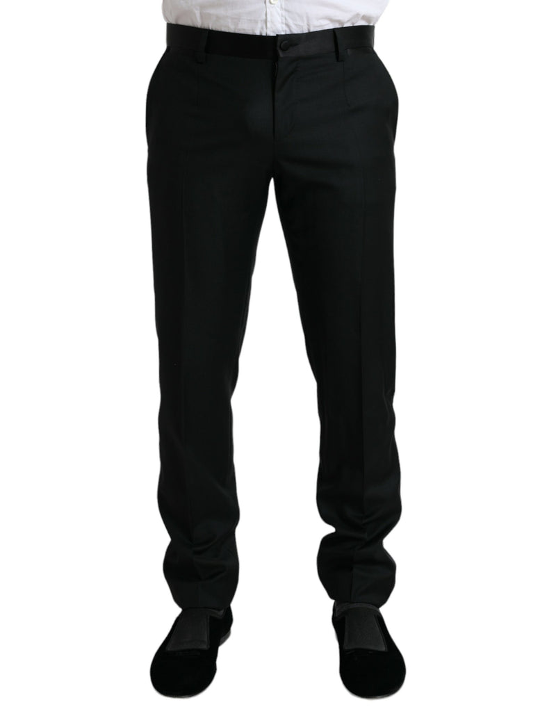 Dolce &amp; Gabbana zwarte wollen, strakvallende, formele broekspijpen