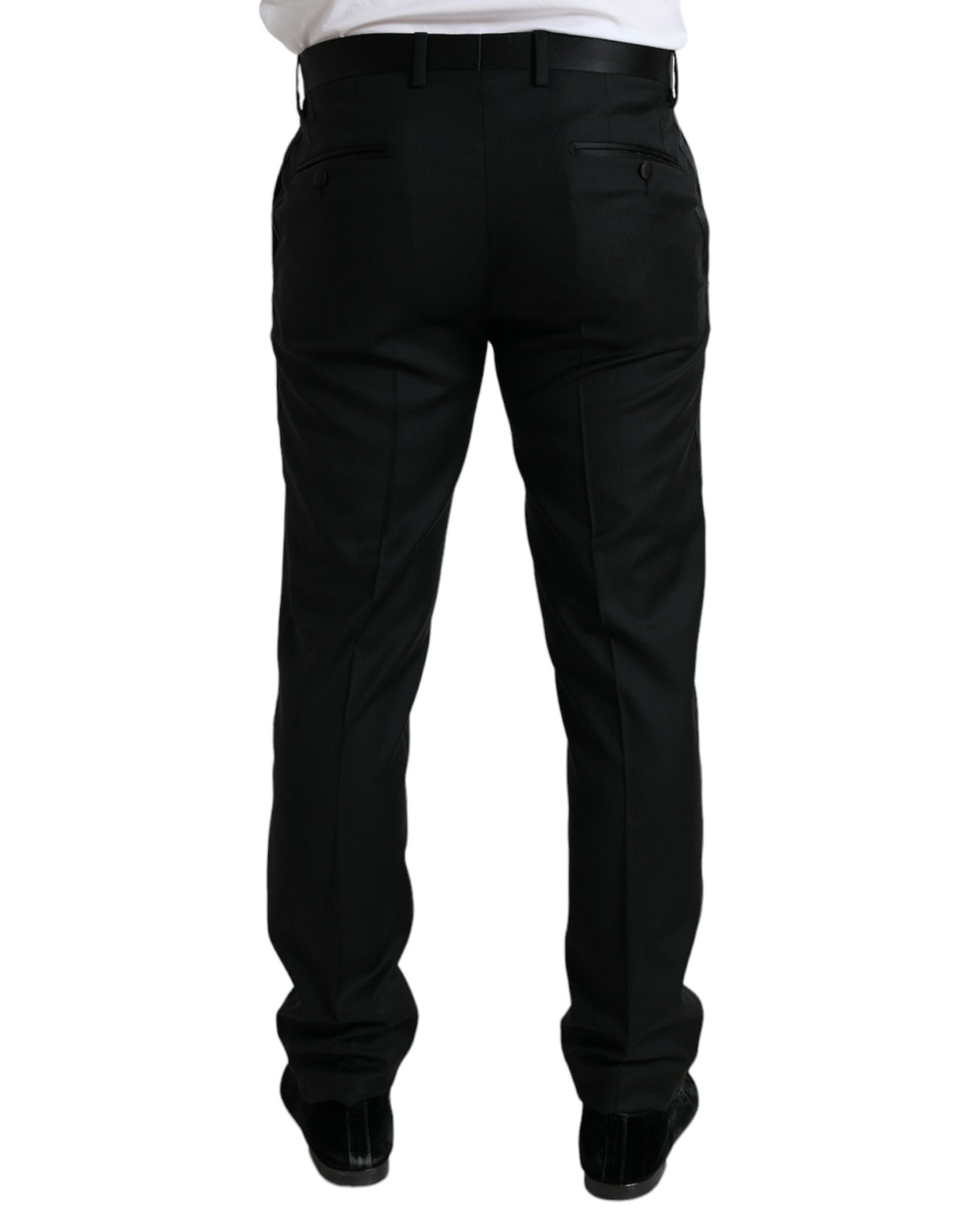 Pantalon tailleur noir en laine, coupe slim, pour homme, Dolce &amp; Gabbana
