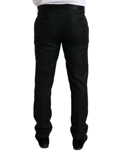 Pantalon tailleur noir en laine, coupe slim, pour homme, Dolce &amp; Gabbana
