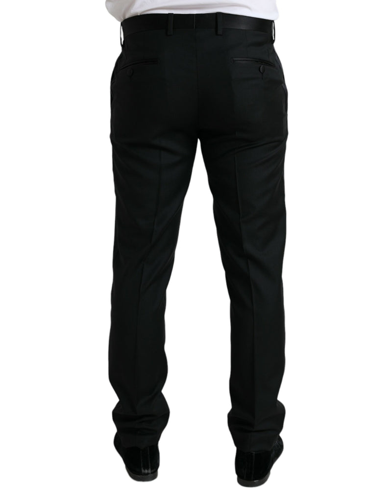 Dolce &amp; Gabbana zwarte wollen, strakvallende, formele broekspijpen