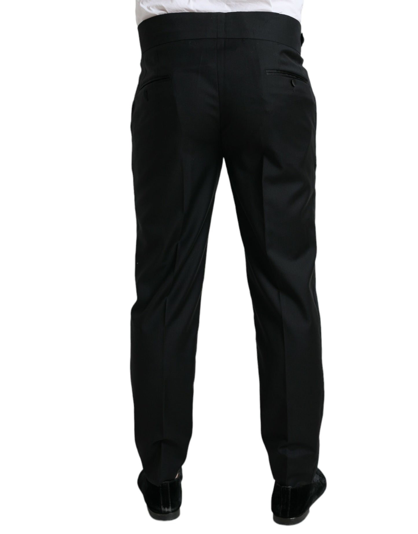 Pantalon tailleur noir en laine, coupe slim, pour homme, Dolce &amp; Gabbana