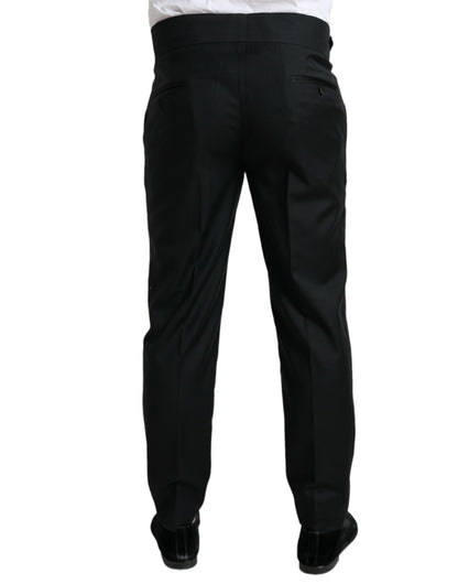 Pantalon tailleur noir en laine, coupe slim, pour homme, Dolce &amp; Gabbana