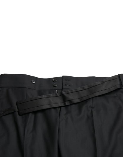 Pantalon tailleur noir en laine, coupe slim, pour homme, Dolce &amp; Gabbana