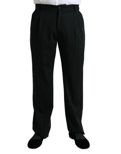 Dolce &amp; Gabbana zwarte wollen, rechte, formele pantalon