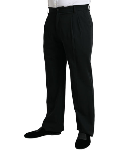 Dolce &amp; Gabbana zwarte wollen, rechte, formele pantalon