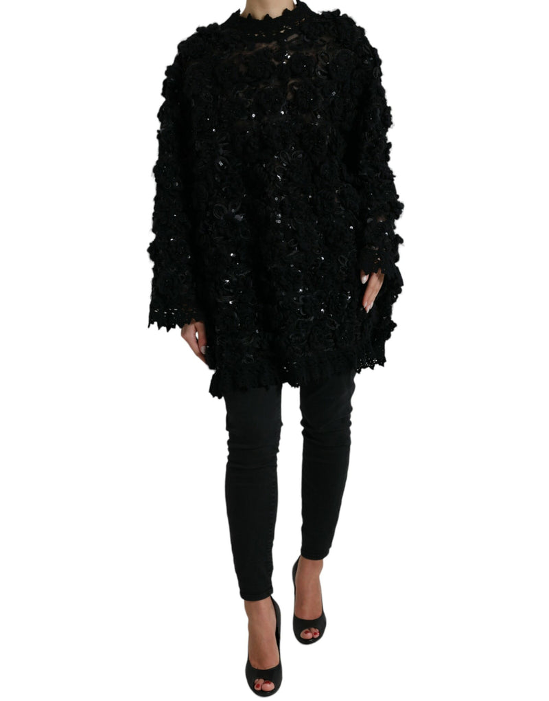 Pull-over à sequins noirs Dolce & Gabbana
