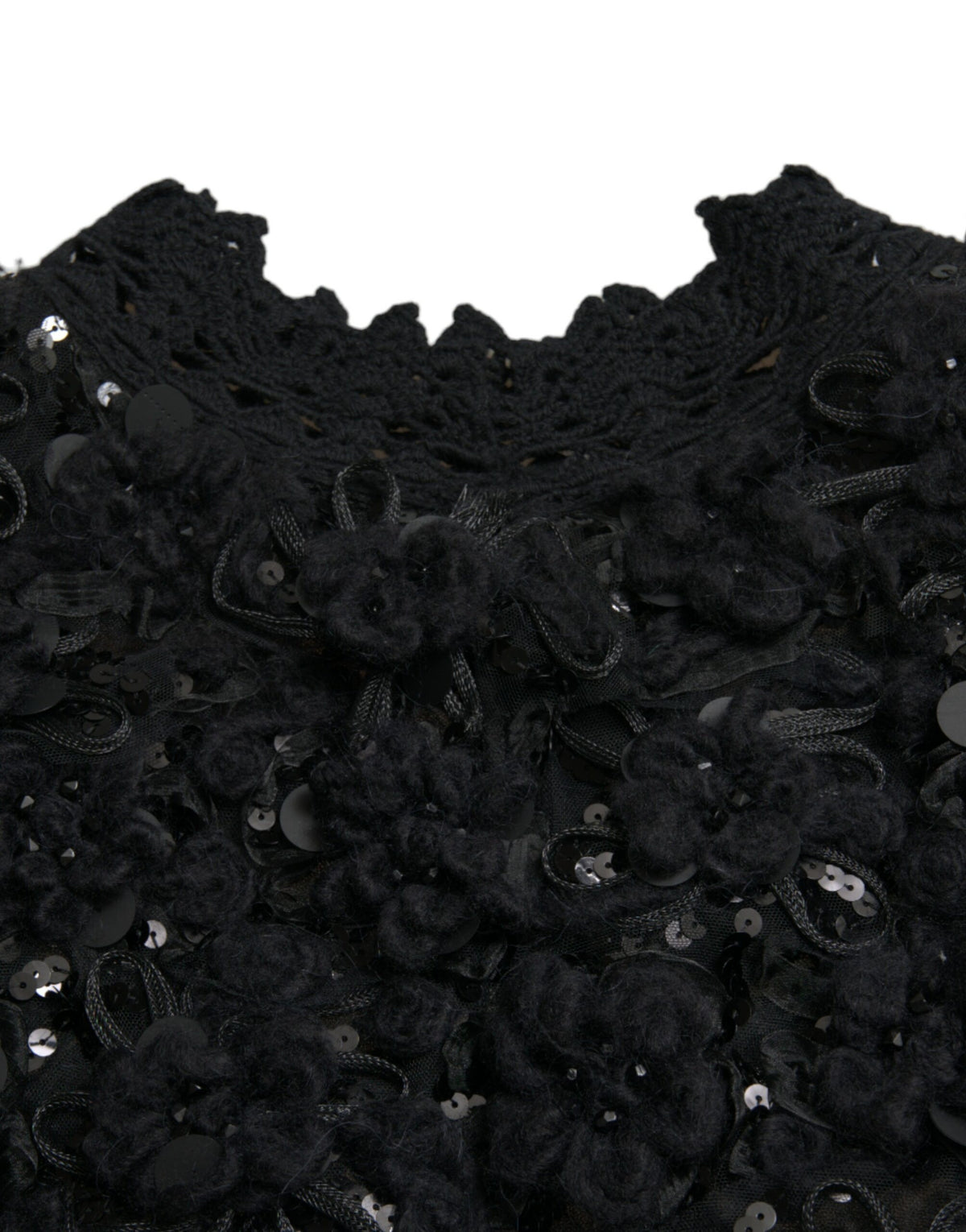 Pull-over à sequins noirs Dolce & Gabbana