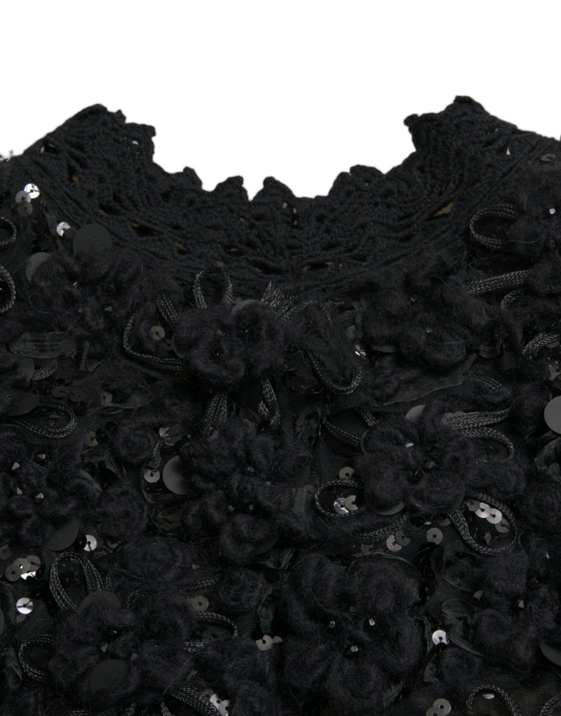 Pull-over à sequins noirs Dolce & Gabbana