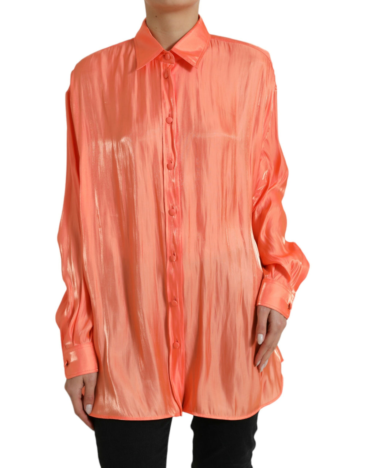Dolce & Gabbana Blouse Longue Manches Boutonnée Pêche