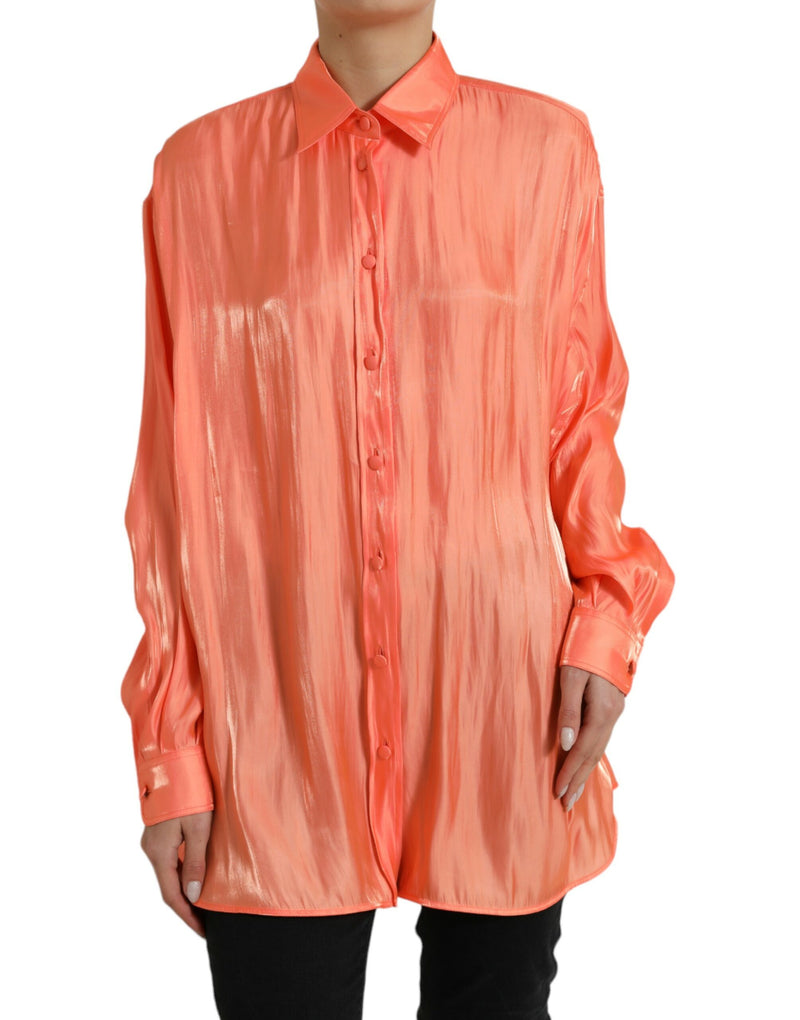 Dolce & Gabbana Blouse Longue Manches Boutonnée Pêche