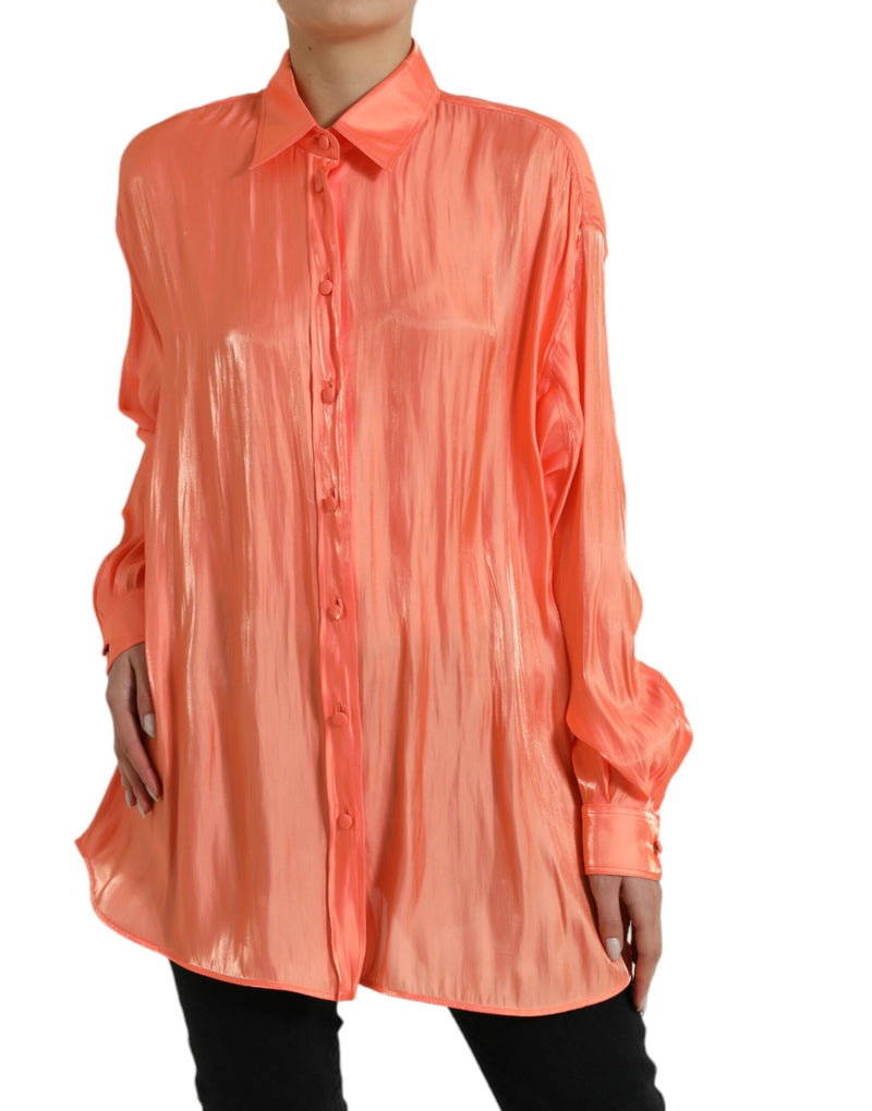 Dolce & Gabbana Blouse Longue Manches Boutonnée Pêche