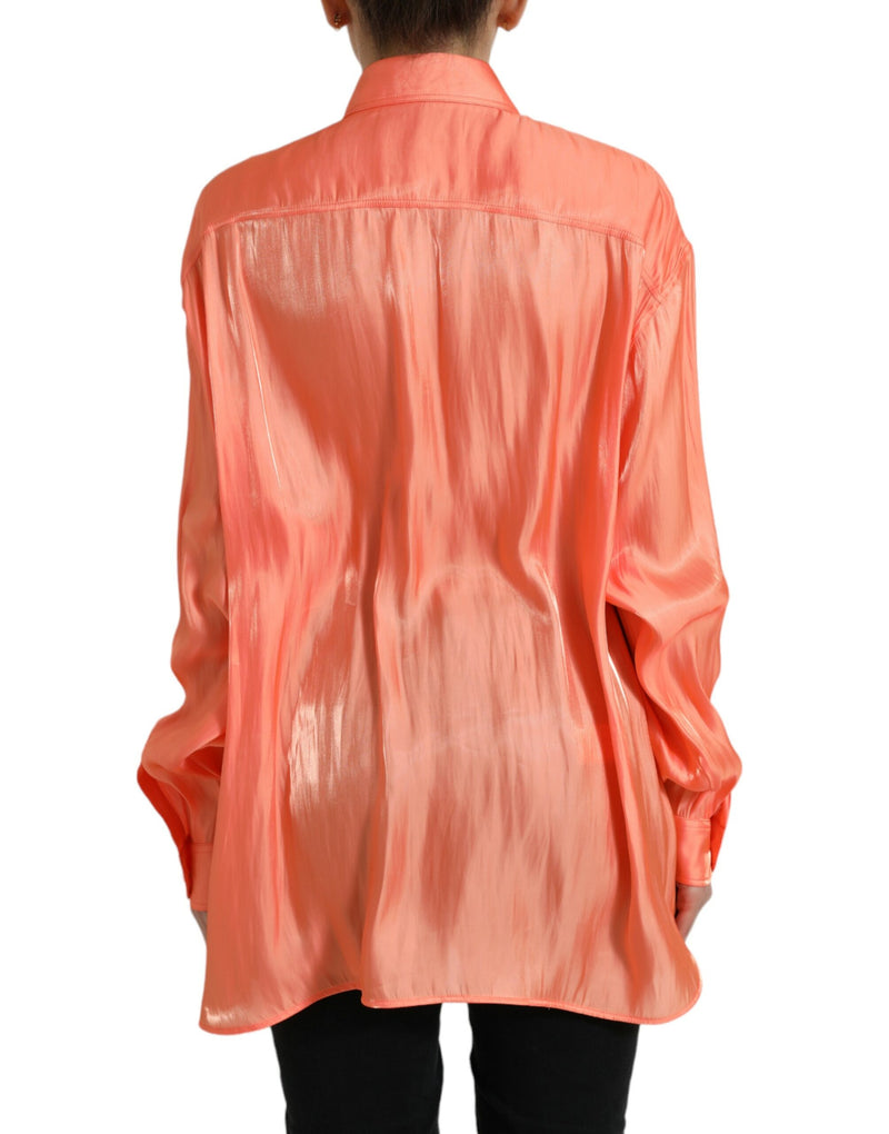 Dolce & Gabbana Blouse Longue Manches Boutonnée Pêche