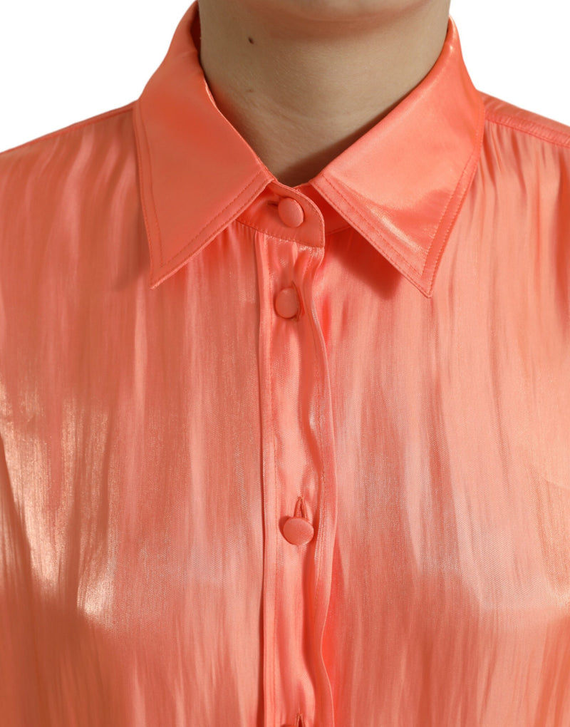 Dolce & Gabbana Blouse Longue Manches Boutonnée Pêche