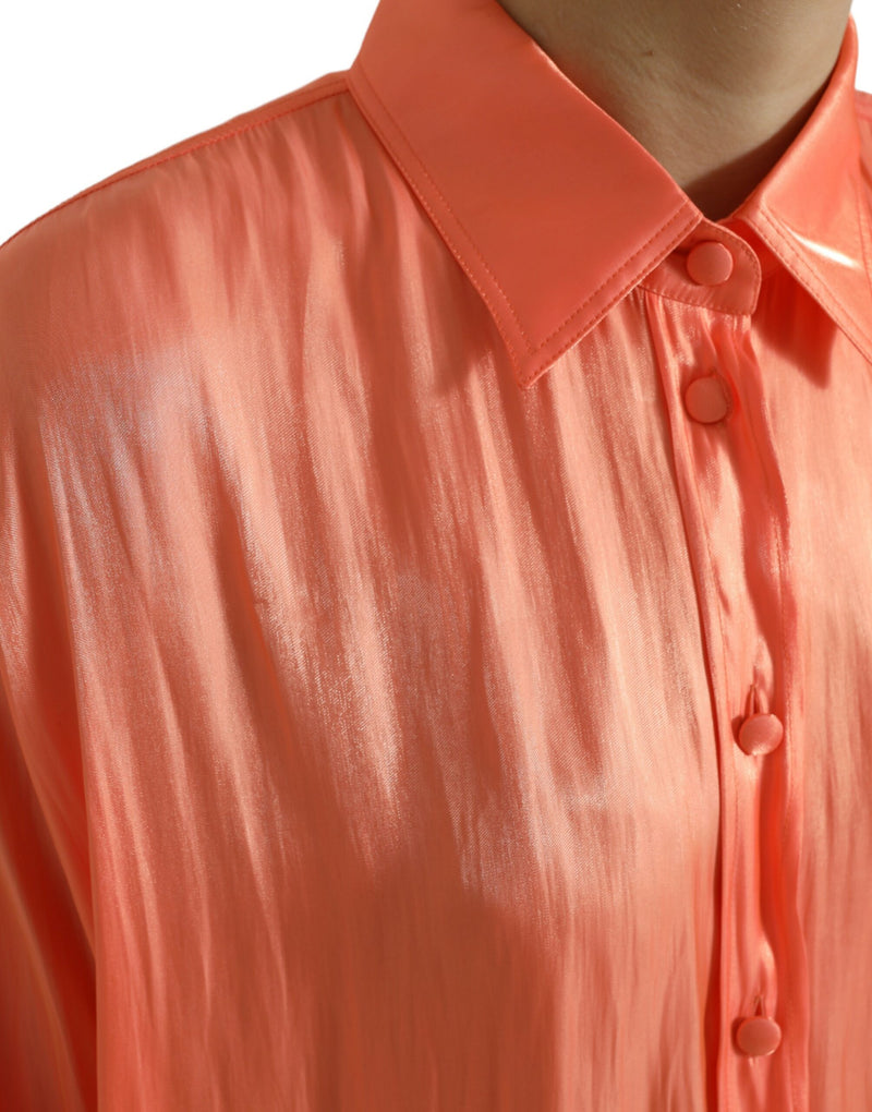 Dolce & Gabbana Blouse Longue Manches Boutonnée Pêche