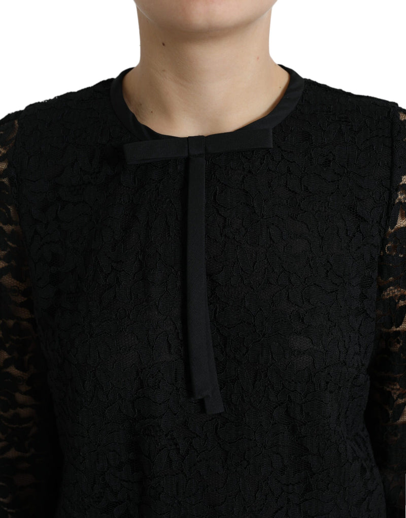 Dolce & Gabbana Black STAFF Floral Lace Top