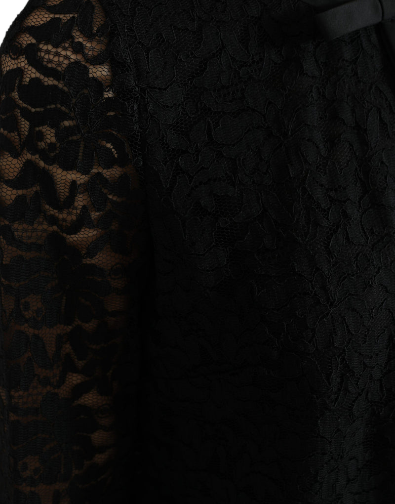 Dolce & Gabbana Black STAFF Floral Lace Top