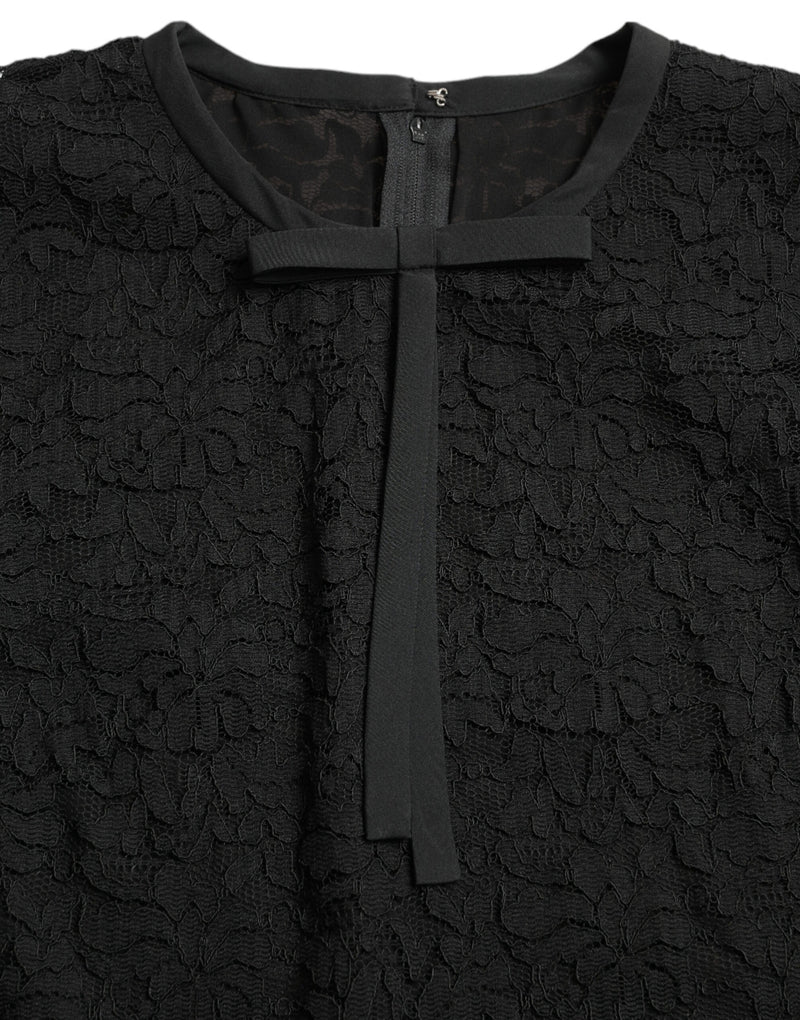 Dolce & Gabbana Black STAFF Floral Lace Top