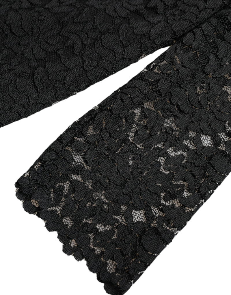 Dolce & Gabbana Black STAFF Floral Lace Top