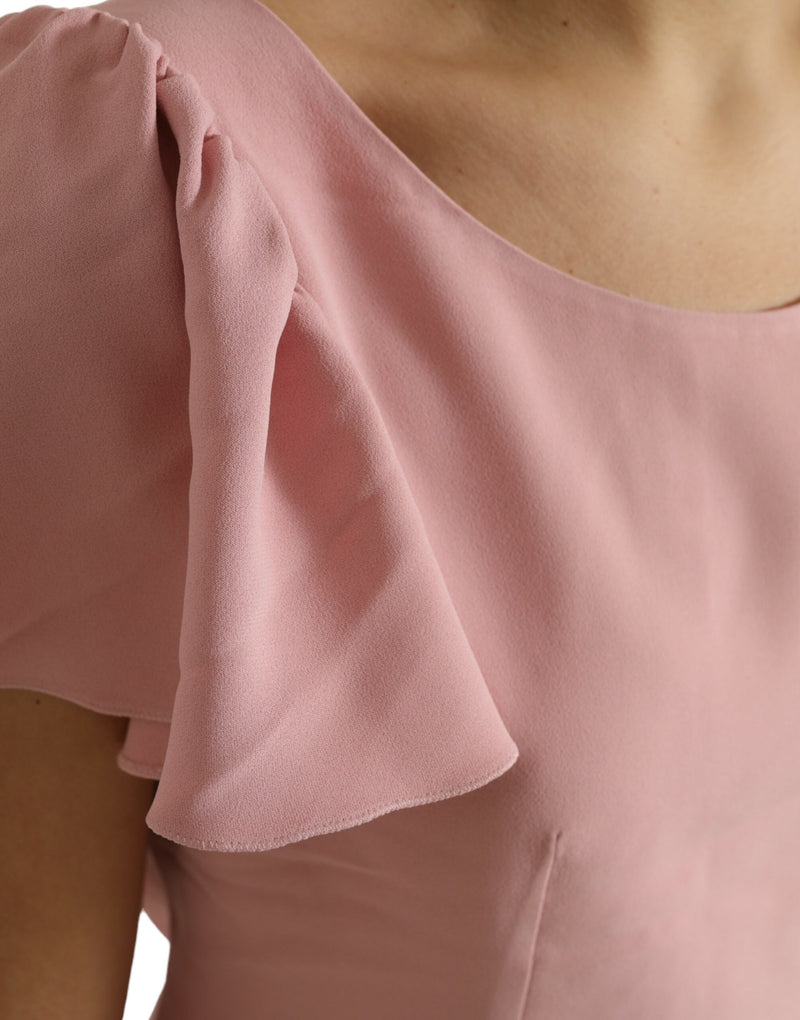Dolce & Gabbana Blouse Top Rose à Manches Courtes