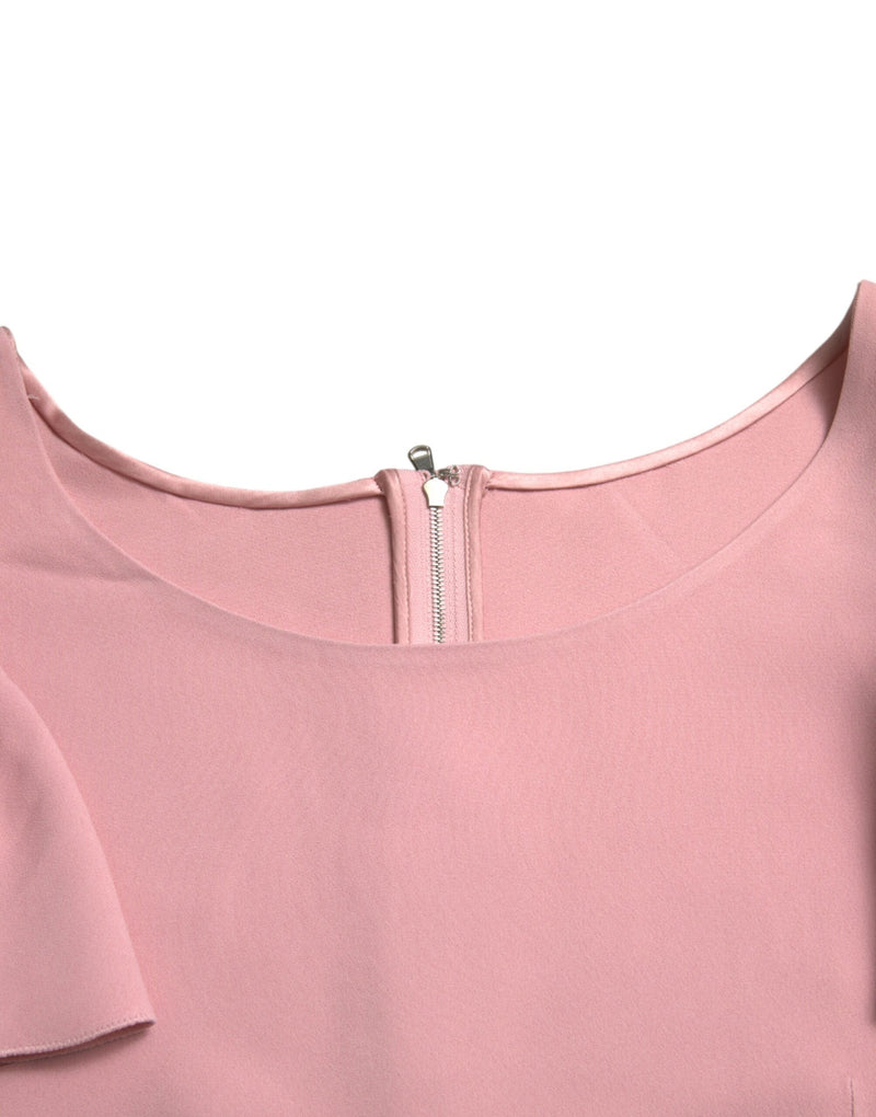 Dolce & Gabbana Blouse Top Rose à Manches Courtes