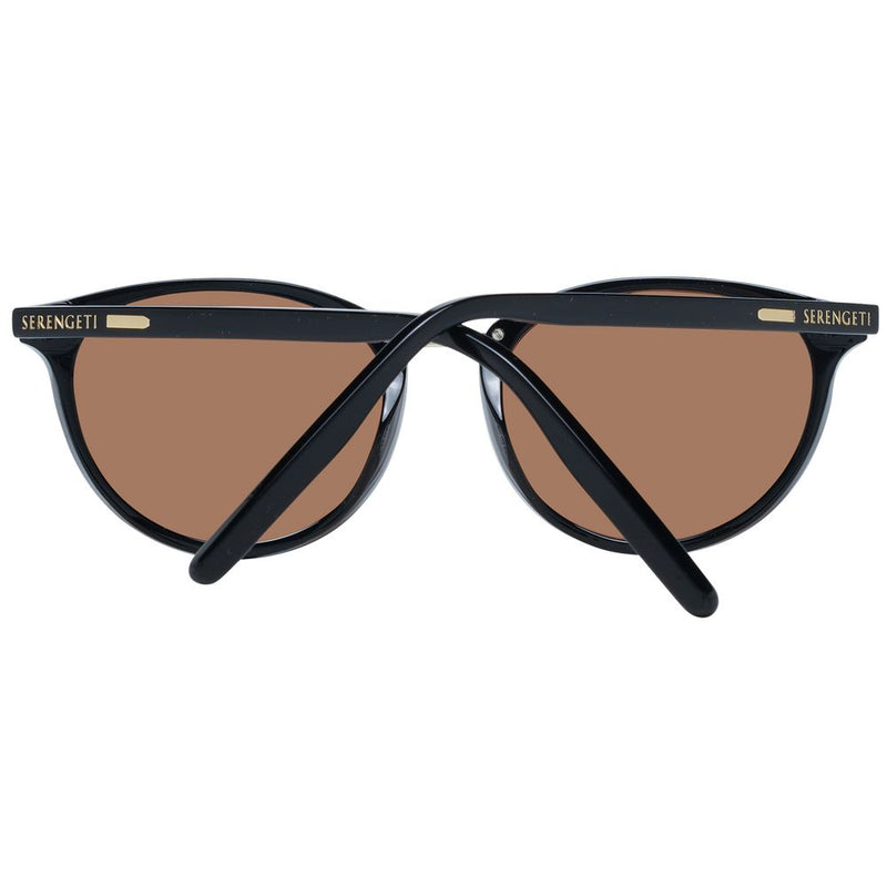 Serengeti Black Women Sunglasses - Polarized Round Frame