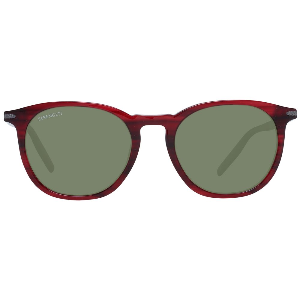 Lunettes de soleil unisexes Serengeti rouges avec verres polarisés verts