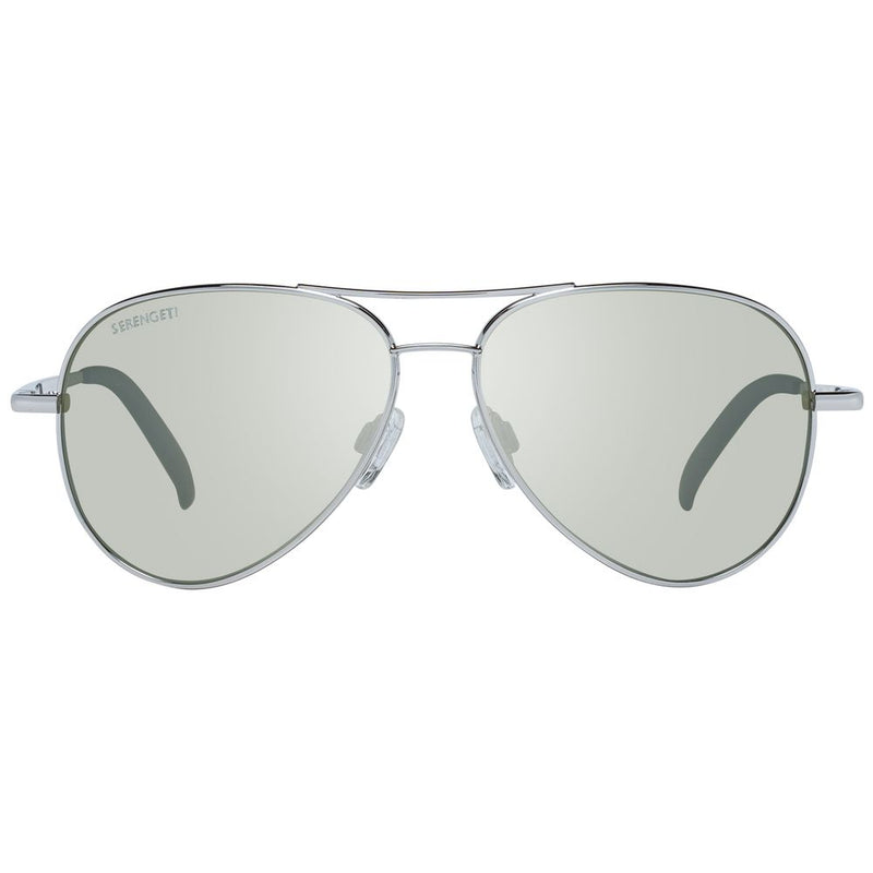 Lunettes de soleil aviateur unisexes Serengeti Silver avec verres polarisés