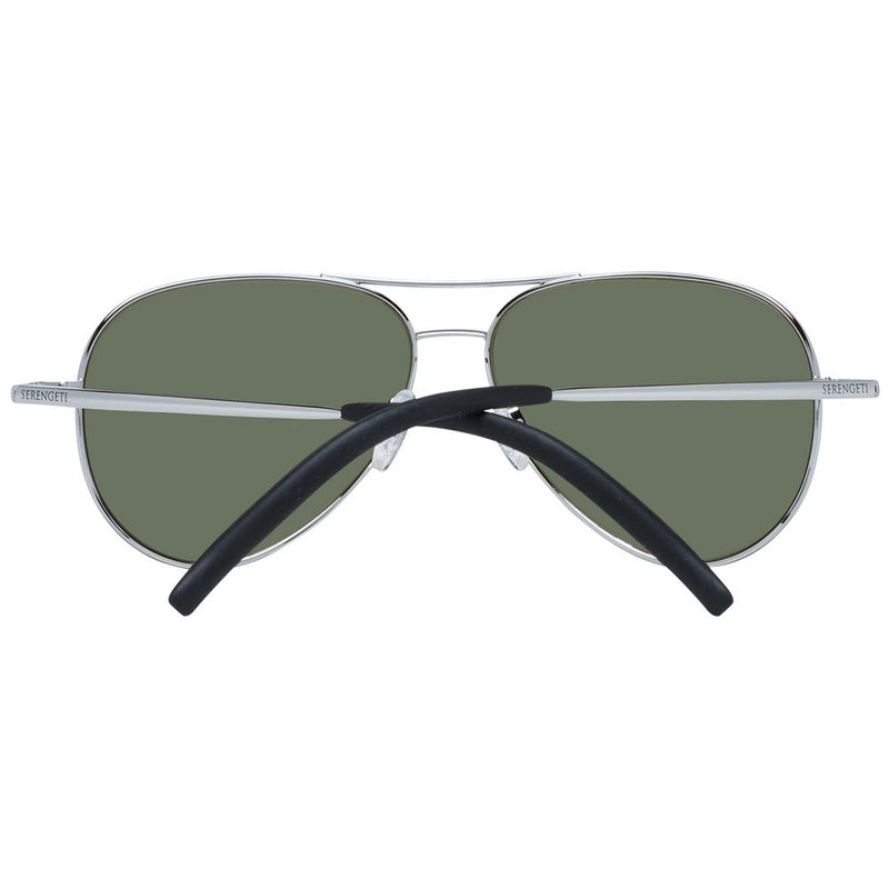 Lunettes de soleil aviateur unisexes Serengeti Silver avec verres polarisés