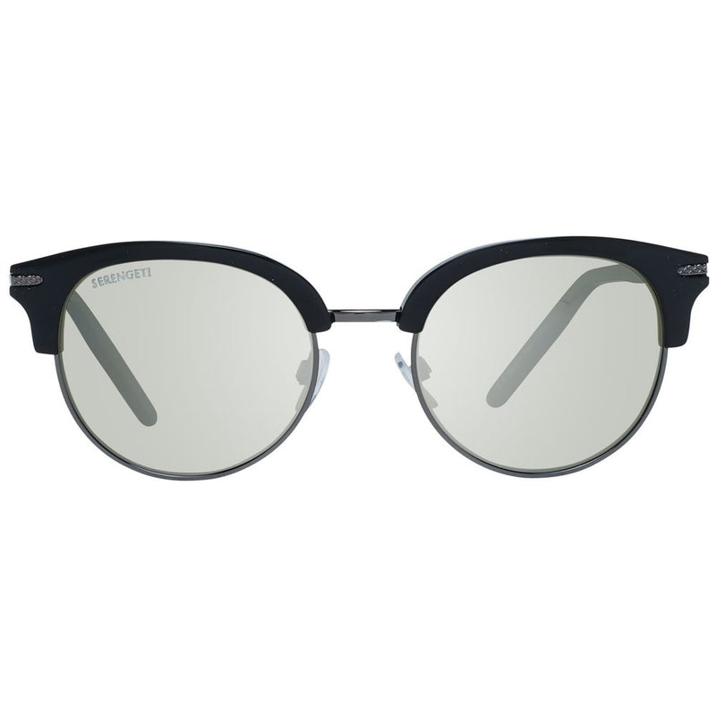 Serengeti Lunettes de Soleil Femmes Noires - Monture Ronde Polarisée