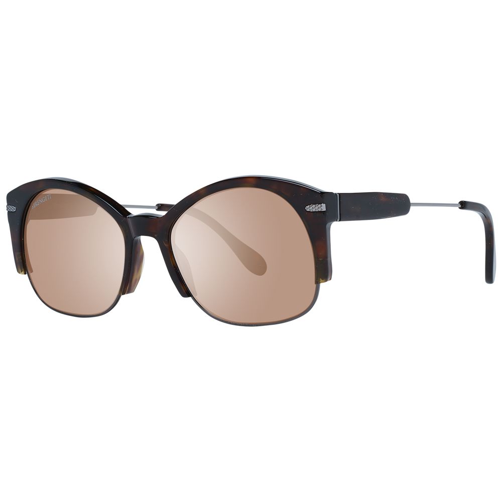 Serengeti Lunettes de Soleil Unisexes Brunes - Monture Ronde Polarisée