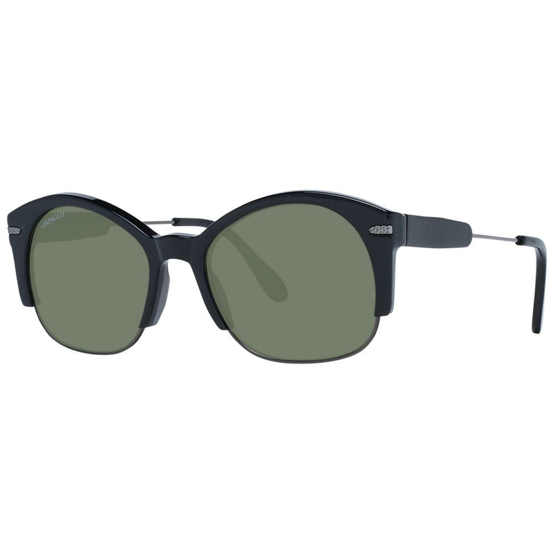 Lunettes de soleil unisexes Serengeti noires avec verres polarisés verts