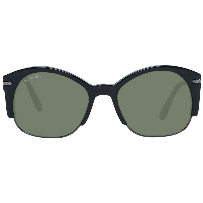 Lunettes de soleil unisexes Serengeti noires avec verres polarisés verts