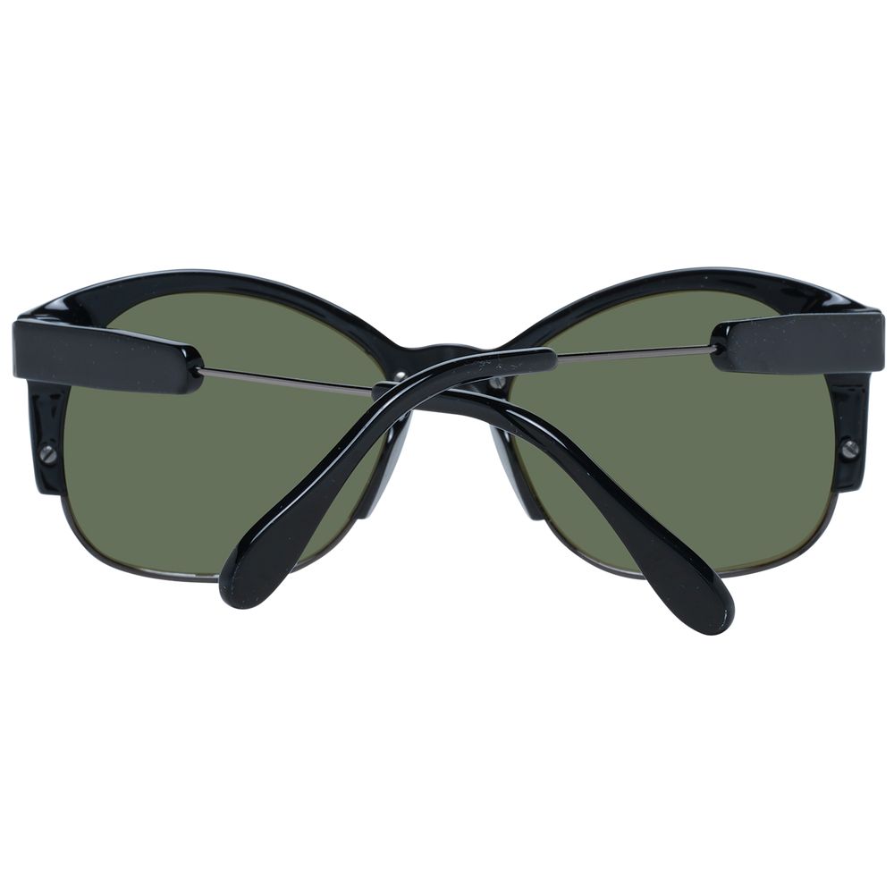 Lunettes de soleil unisexes Serengeti noires avec verres polarisés verts