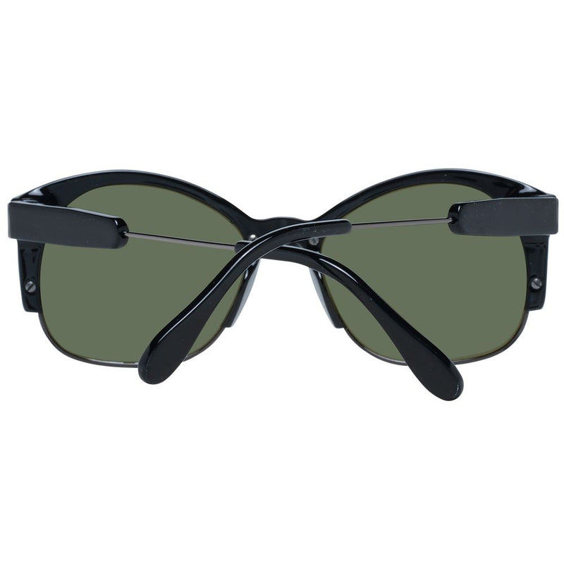 Lunettes de soleil unisexes Serengeti noires avec verres polarisés verts