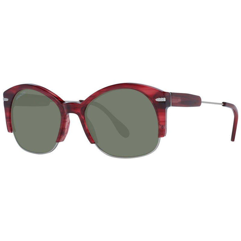Lunettes de soleil unisexes rouges Serengeti avec verres polarisés verts