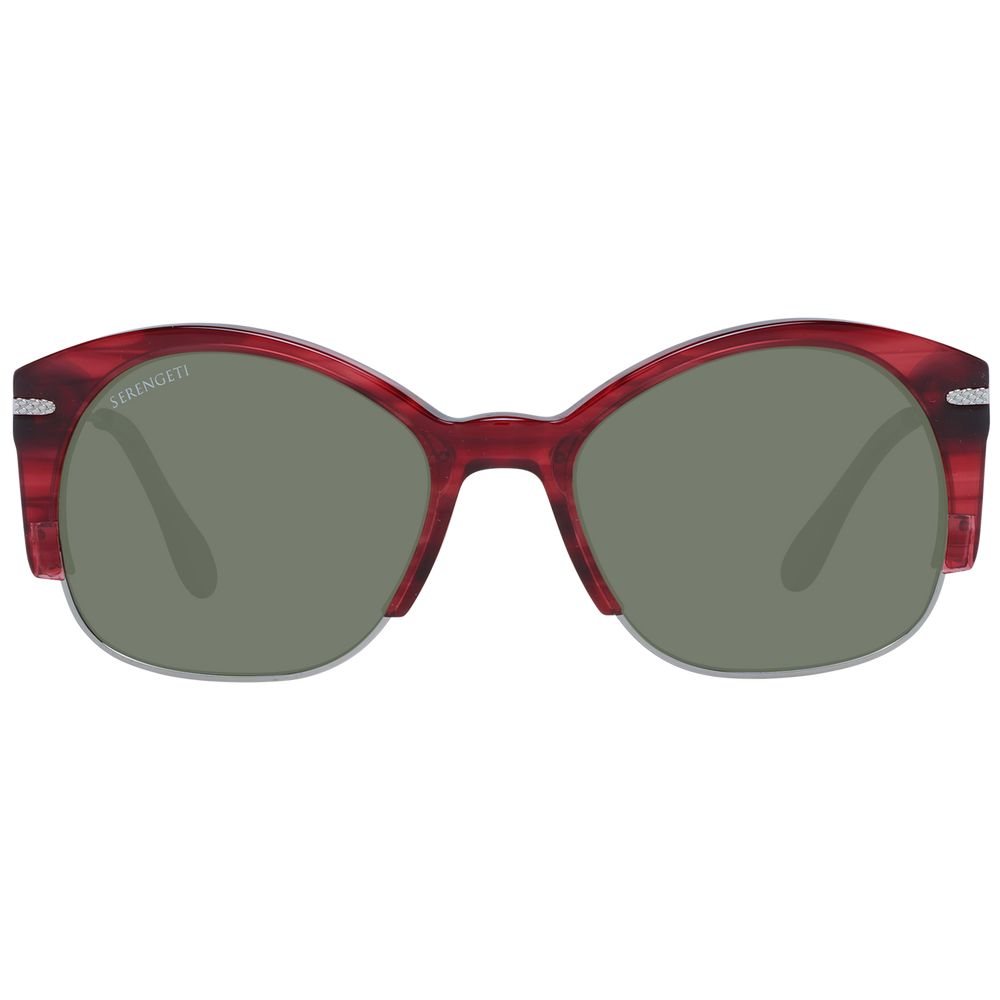Lunettes de soleil unisexes rouges Serengeti avec verres polarisés verts