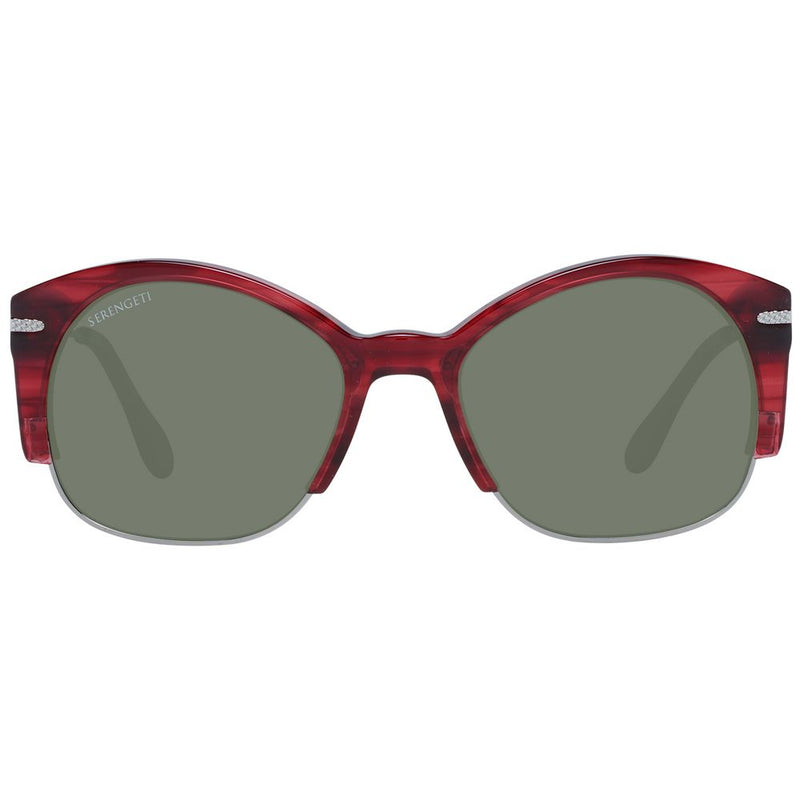 Lunettes de soleil unisexes rouges Serengeti avec verres polarisés verts