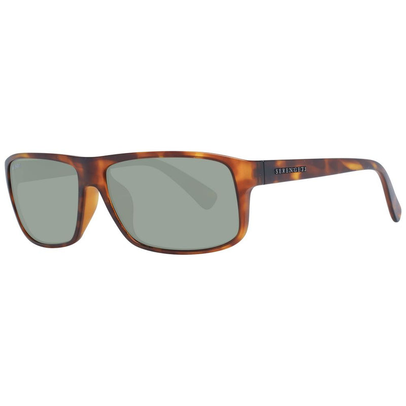 Serengeti Brown Unisex Polarized Sunglasses - Rectangle Frame