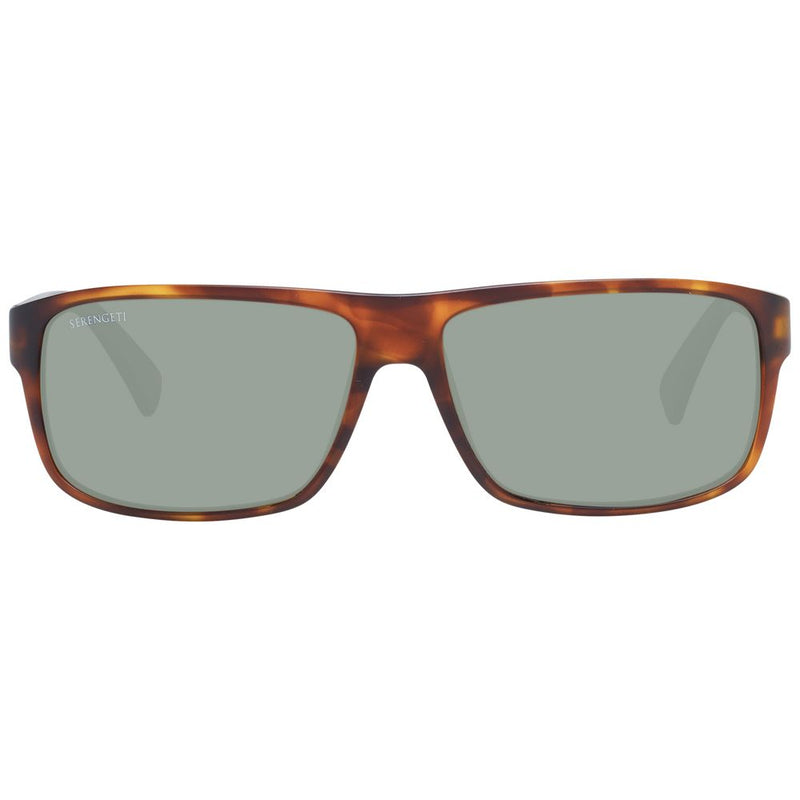 Serengeti Brown Unisex Polarized Sunglasses - Rectangle Frame