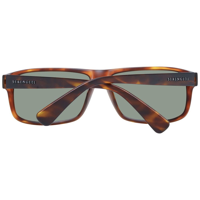 Serengeti Brown Unisex Polarized Sunglasses - Rectangle Frame