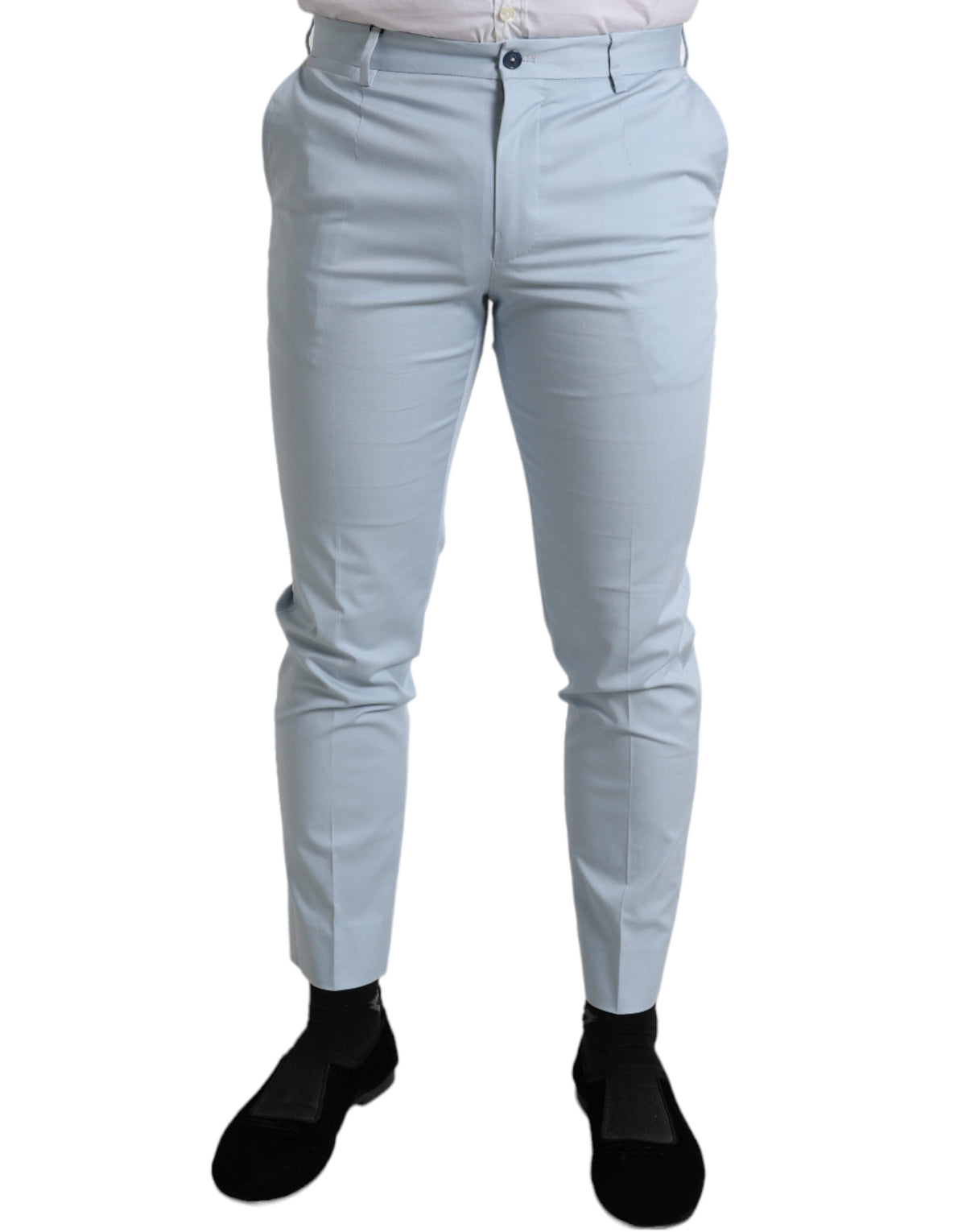 Pantalon skinny en coton extensible bleu ciel de Dolce &amp; Gabbana