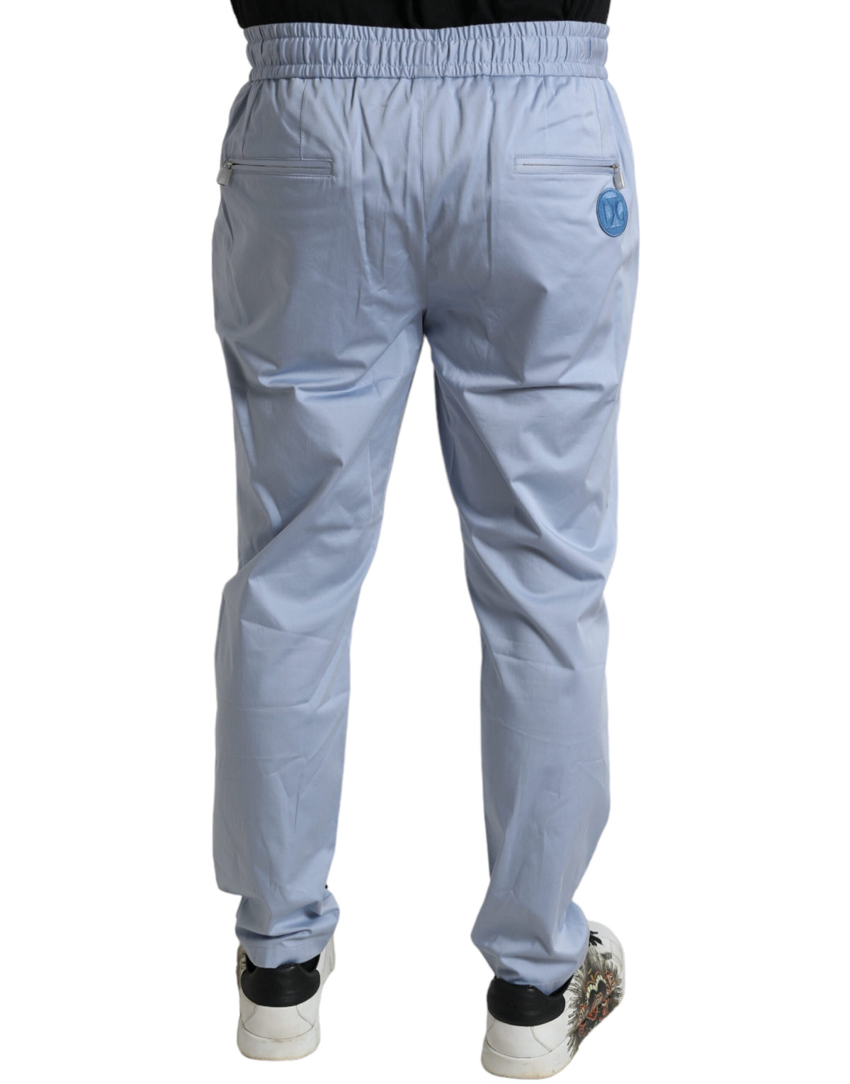 Pantalon de jogging en coton extensible bleu clair Dolce &amp; Gabbana