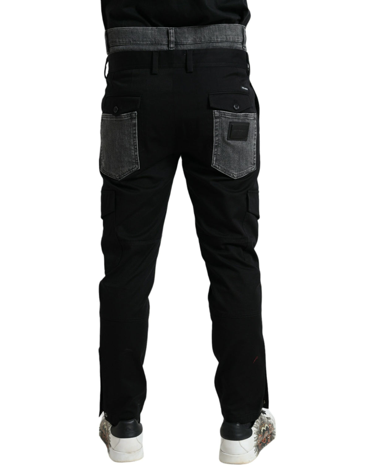 Pantalons en jean slim en coton noir et gris de Dolce &amp; Gabbana