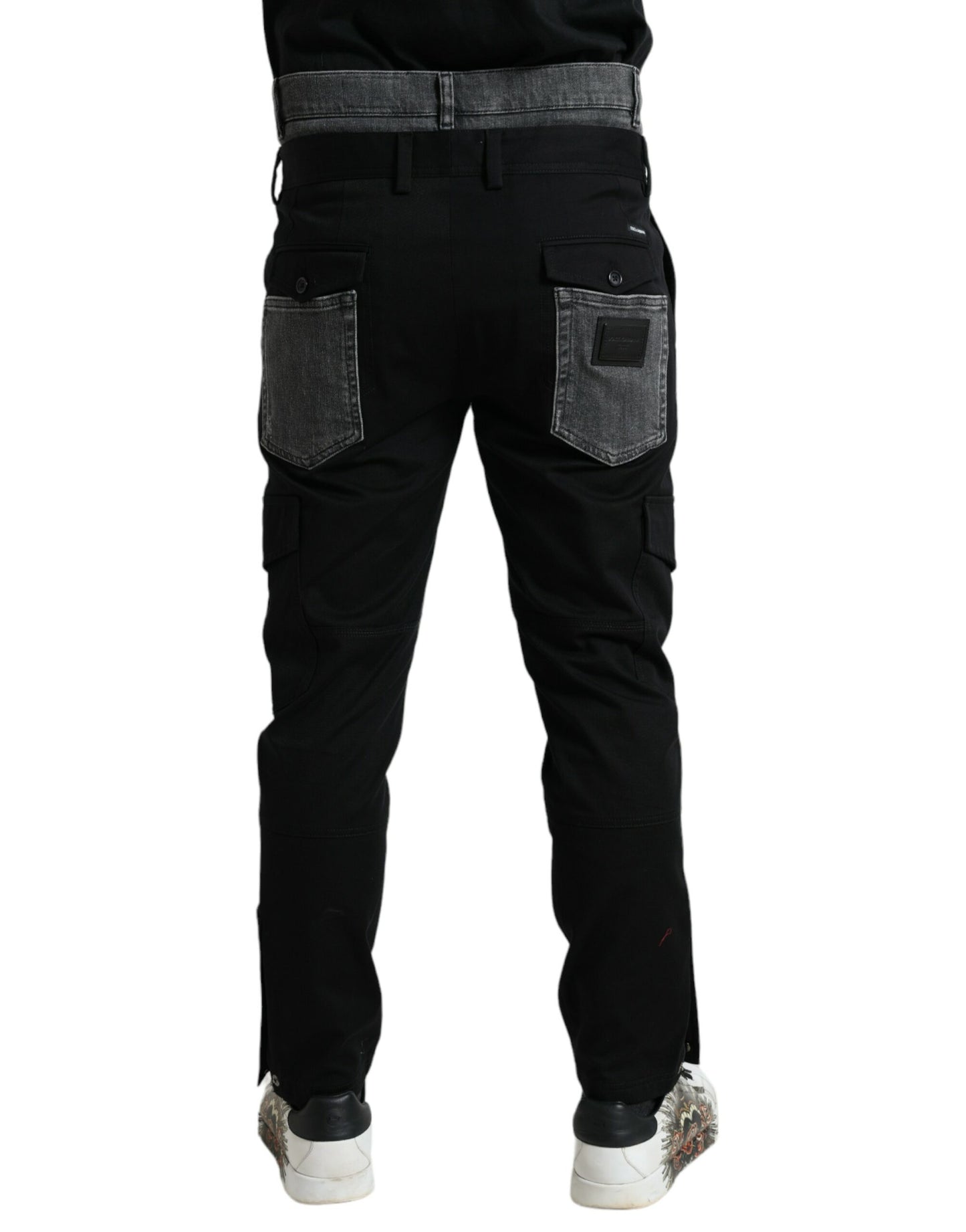 Pantalons en jean slim en coton noir et gris de Dolce &amp; Gabbana